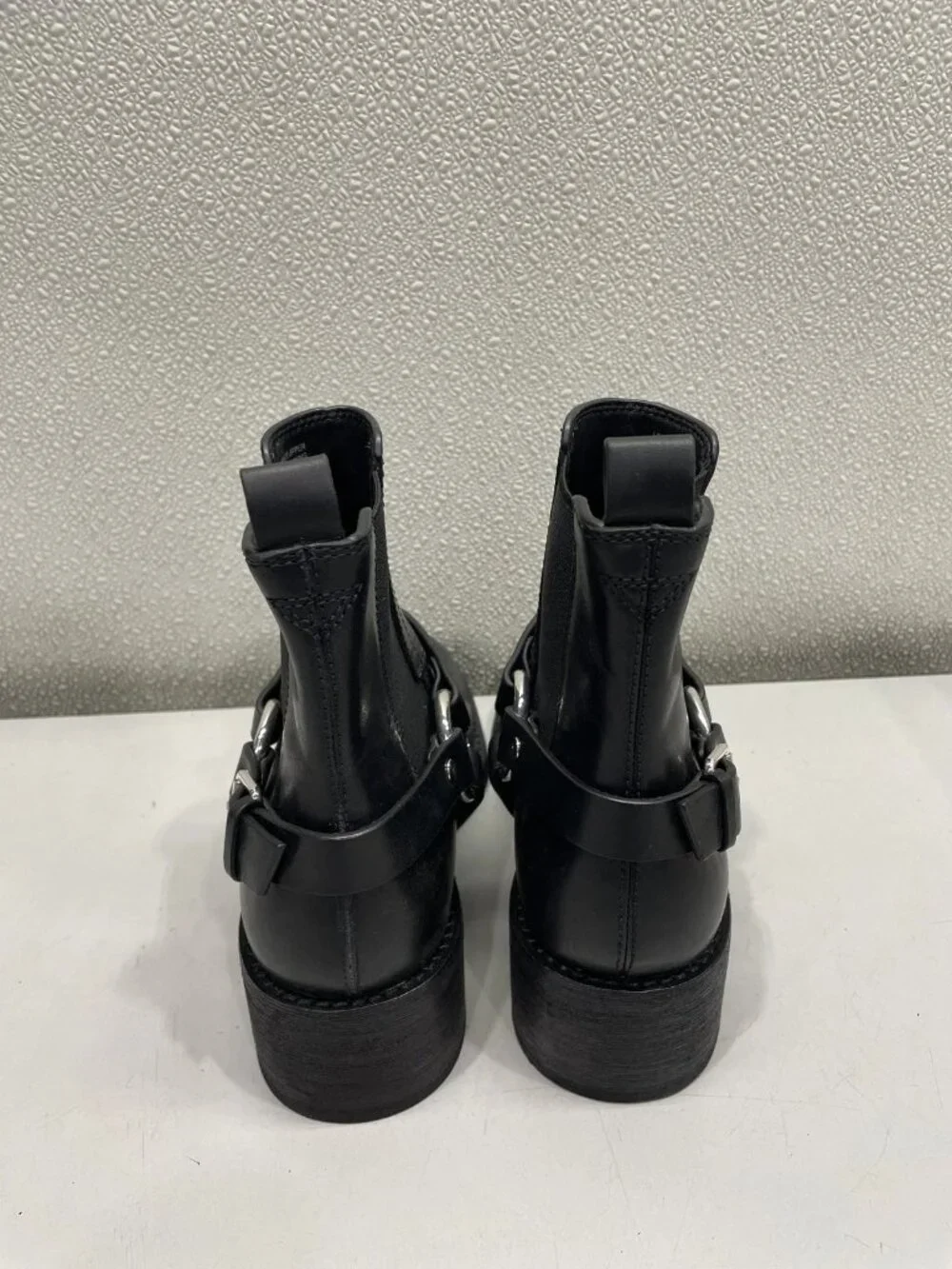 Tory Burch Leather Moto Boot Women's US 7M, Perfect Black